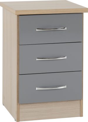 Nevada 3 Drawer Bedside