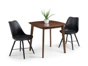 Lennox Square Table and 2 Black Kari Chairs