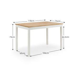 Coxmoor Ivory and Oak Rectangular Table and 2 Ivory and Oak Coxmoor Benches