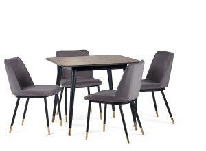 Findlay Square Table and 4 Grey Delaunay Chairs