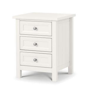 Maine 3 Drawer Bedside - Surf White