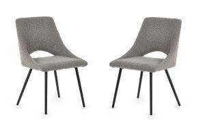 Set Of 2 Iris Boucle Dining Chairs - Grey
