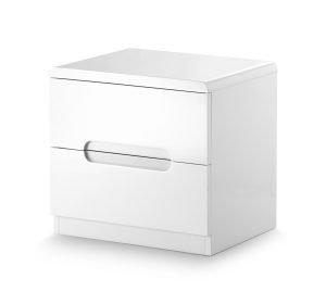 Manhattan 2 Drawer Bedside - White