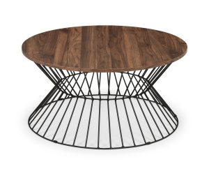 Jersey Round Wire Coffee Table - Walnut