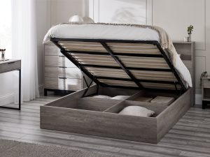 Bali Ottoman Storage 90cm Single Bed - Grey Oak