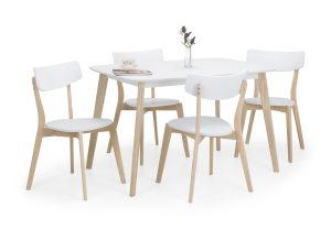 Casa White Rectangular Table and 4 White Casa Chairs