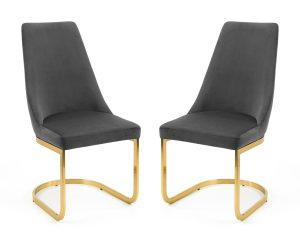 Set Of 2 Vittoria Cantilever Dining Chairs - Grey