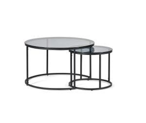 Chicago Round Nesting Coffee Tables Smoked Glass
