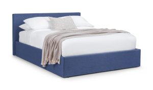 Rialto Ottoman Storage 135cm Double Bed  Dark Blue