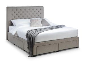 Wilton 4 Drawer 135cm Double Bed - Grey Linen