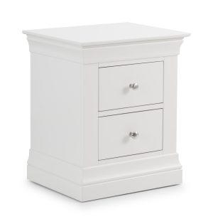 Clermont 2 Drawer Bedside - Surf White