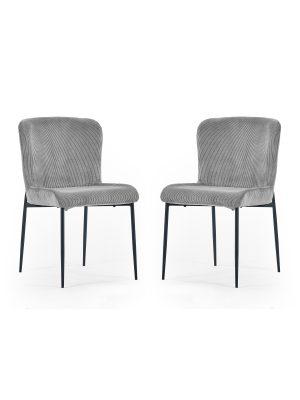 Set of 2 Leonie Dining Chairs - Grey