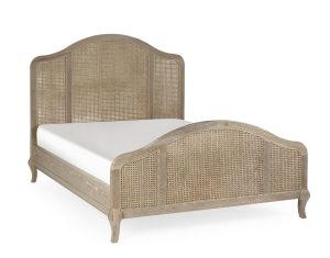 Fleur Rattan Bed 135cm - Light Oak