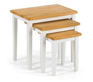 Cleo Nest Of Tables - White / Natural Oak