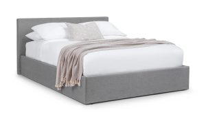 Rialto Ottoman Storage 150cm King Bed  Light Grey