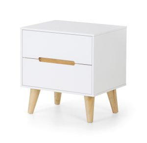 Alicia 2 Drawer Bedside - White