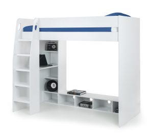 Nebula Gaming Bed With Desk White