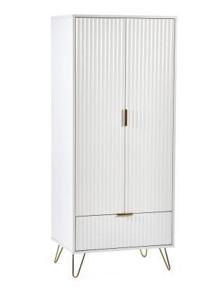 Murano 2 Door 1 Drawer Wardrobe - Matt White