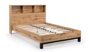 Bali Bookcase Headboard Bed 150cm - Light Oak