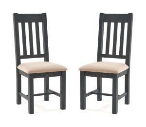 Set Of 2 Bordeaux Dining Chairs Dark Grey