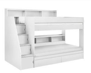 Camelot Staircase Bunk All White