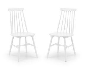 Set Of 2 Alassio Spindle Back Dining Chairs - White