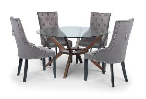 Chelsea 140cm Round Table and 4 Veneto Chairs