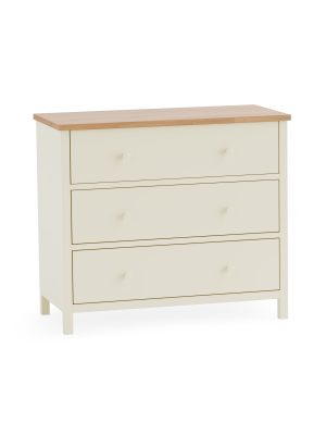 Coxmoor 3 Drawer Chest - Ivory and Oak