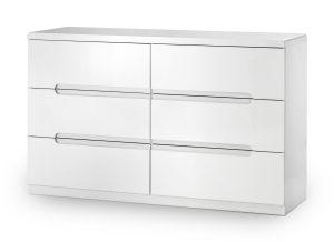 Manhattan 6 Drawer Wide Chest - White