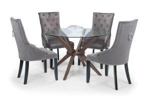 Chelsea 120cm Round Table and 4 Veneto Chairs