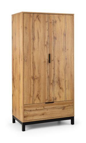 Bali 2 Door 1 Drawer Wardrobe - Light Oak