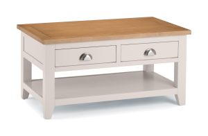 Richmond Coffee Table With 2 Drawers - Grey/Pale Oak