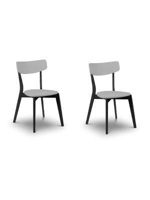 Set Of 2 Casa Dining Chairs Grey/Black