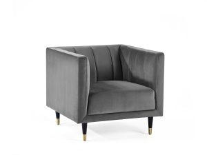 Salma Scalloped Back Chair - Grey