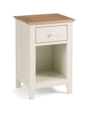 Salerno Shaker Ivory/ Oak 1 Drawer Bedside