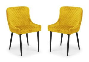 Set Of 2 Luxe Velvet Dining Chairs - Mustard