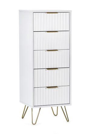 Murano 5 Drawer Tallboy - Matt White