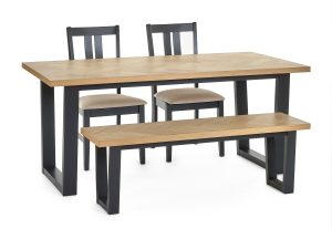Hilton Dining Table, Bench and 2 Hilton Dining Chairs