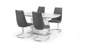 Como White High Gloss Table and 4 Como Chairs