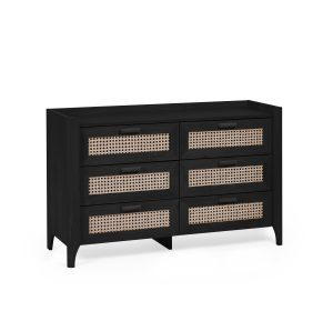 Sydney 6 Drawer Wide Chest - Black Ash