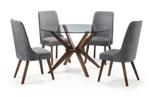 Chelsea 120cm Round Table and 4 Huxley Chairs