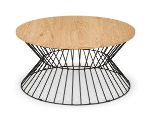 Jersey Round Wire Coffee Table - Euro Oak