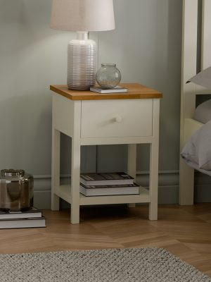 Coxmoor 1 Drawer - Ivory and Oak