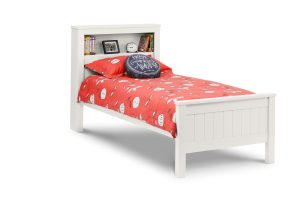 Maine Bookcase 90cm Single Bed - Surf White