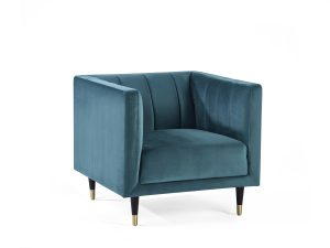 Salma Scalloped Back Chair - Teal