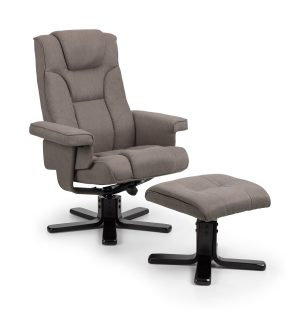 Malmo Swivel Recliner & Stool - Grey