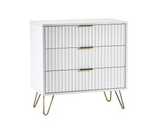 Murano 3 Drawer Chest - Matt White