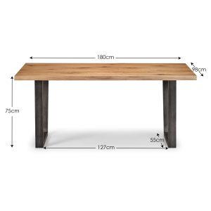 Brooklyn Oak Rectangular Table, 1 Brown Brooklyn Bench and 4 Brown Brooklyn Chairs