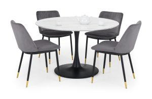 Holland Round Table and 4 Grey Delaunay Chairs