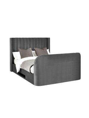 Clara Ottoman TV Bed 150cm - Dark Grey